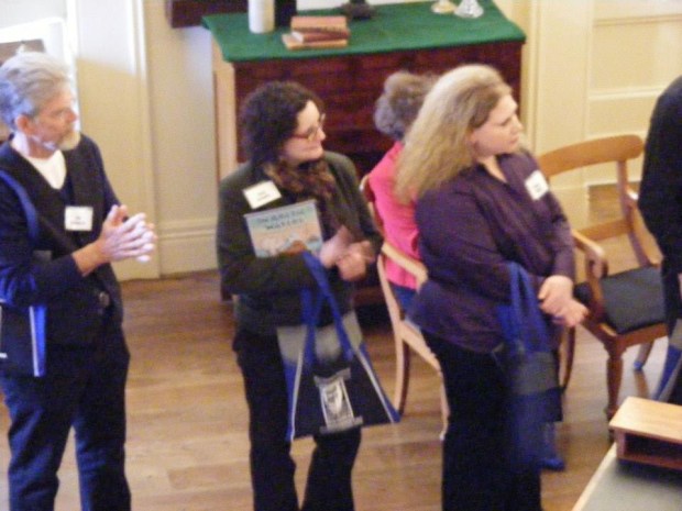 At the Illinois Reads kickoff in the Old State Capitol, Springfield, Illinois (l to r: Jim Aylesworth, me, Kristina Springer)